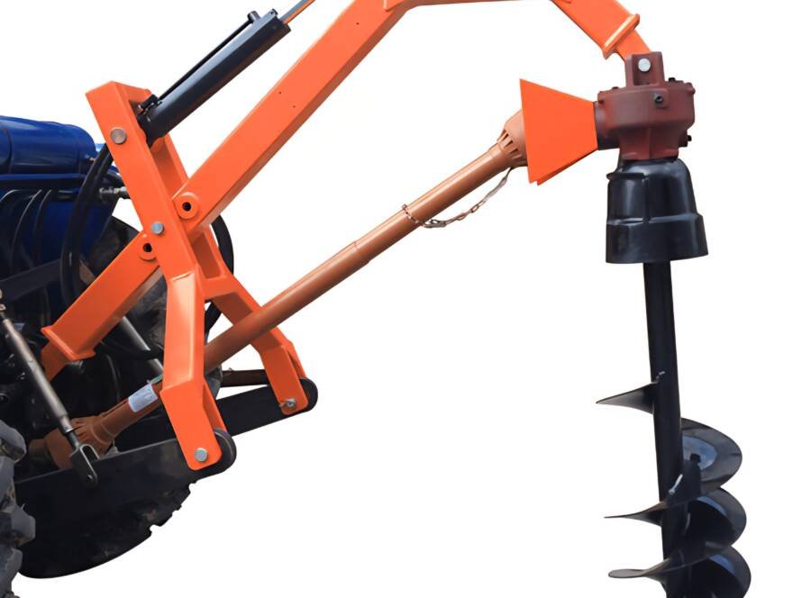 Tarière avec bras hydraulique